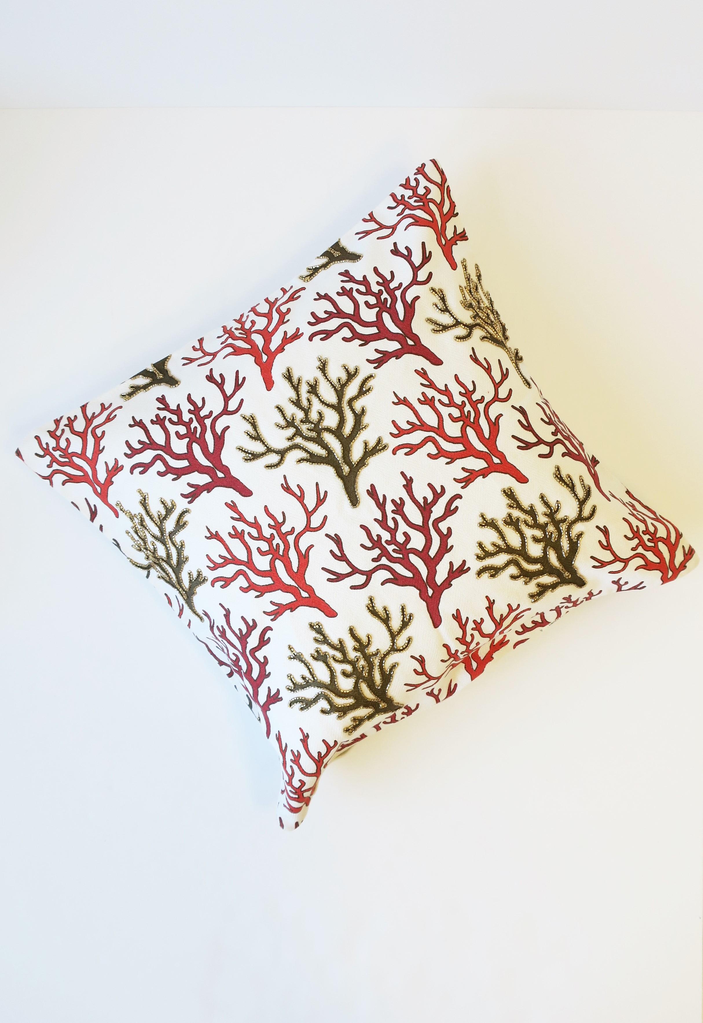 coral print pillows