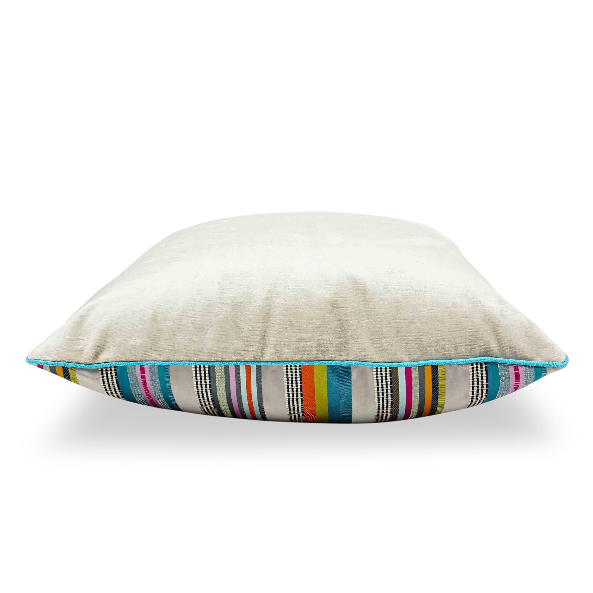 Throw Pillows with Colorful Satin Stripes For Sale 3