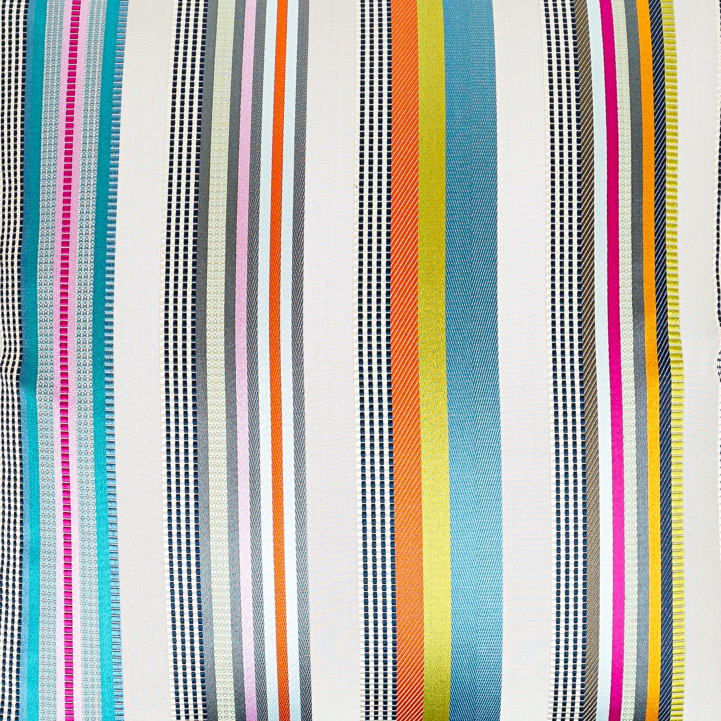 Throw Pillows with Colorful Satin Stripes For Sale 6