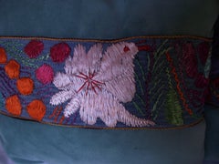 Throw Pillows with Trim from an Antique Peruvian Ceremonial Scarf