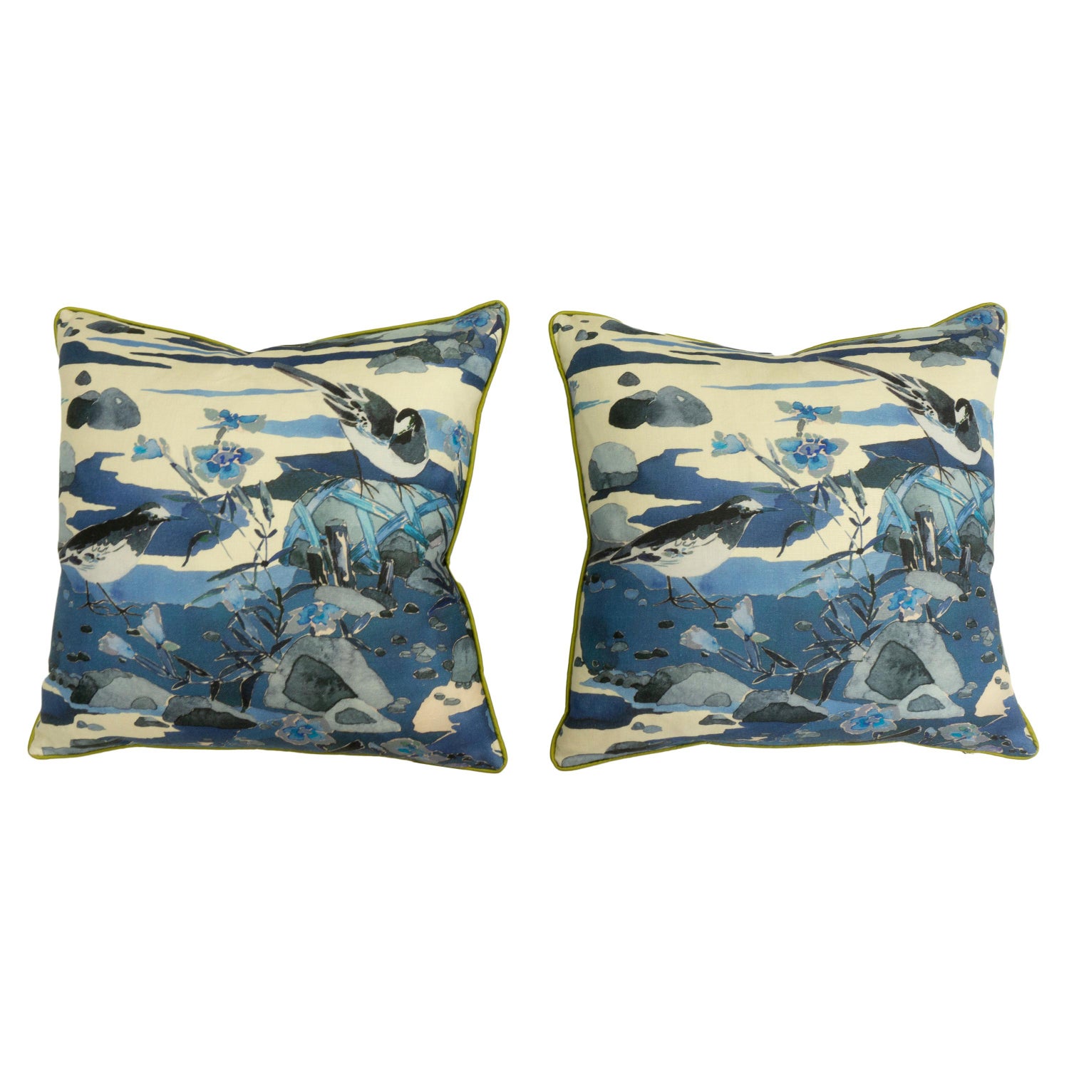 Throw Pillows With Smiling School Of Fish Pattern For Sale At 1stdibs