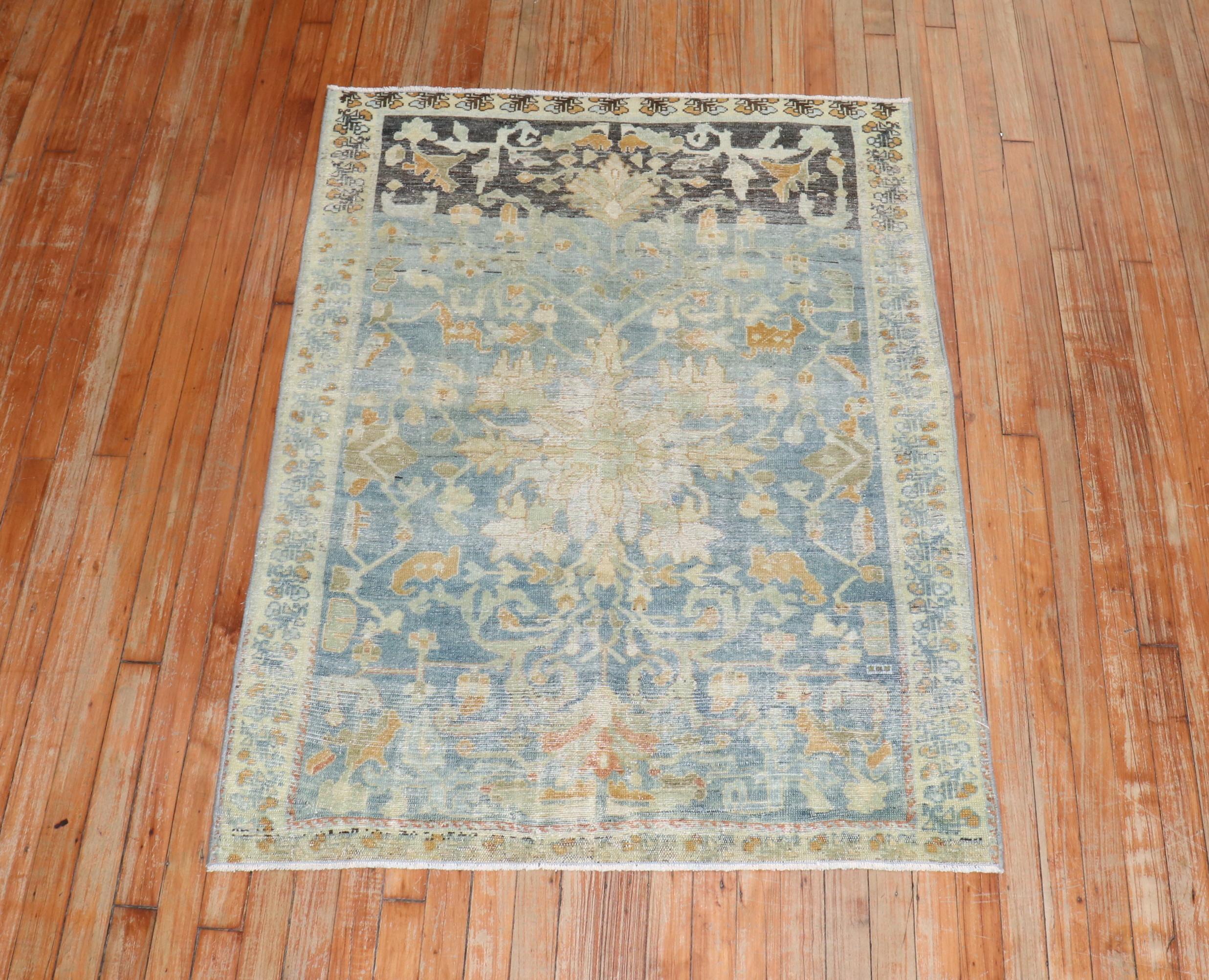 Throw Square Size Persian Malayer Rug For Sale 4
