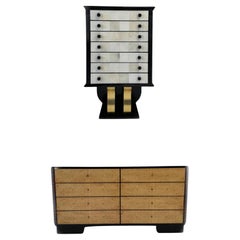 Thuja Briar, Macassar Dresser And Parchment squares, Gold Leaf Dresser