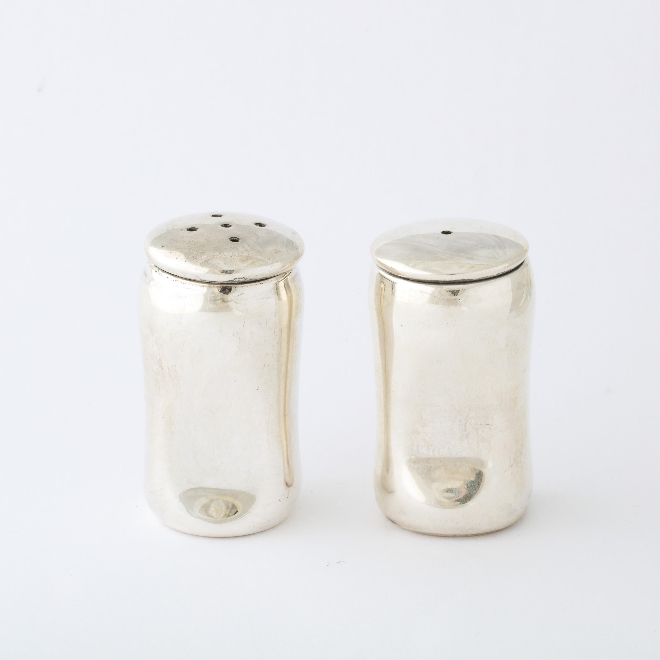 Modern 'Thumb Print' Sterling Silver Salt & Pepper Shakers by Elsa Perretti for Tiffany