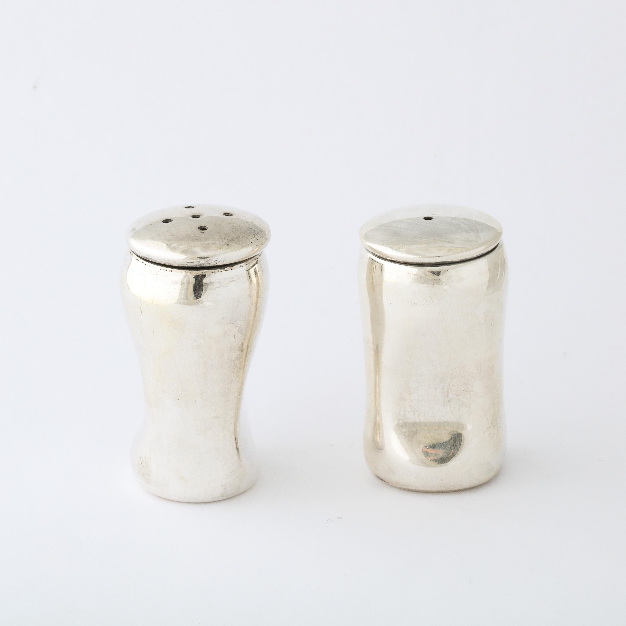 American 'Thumb Print' Sterling Silver Salt & Pepper Shakers by Elsa Perretti for Tiffany