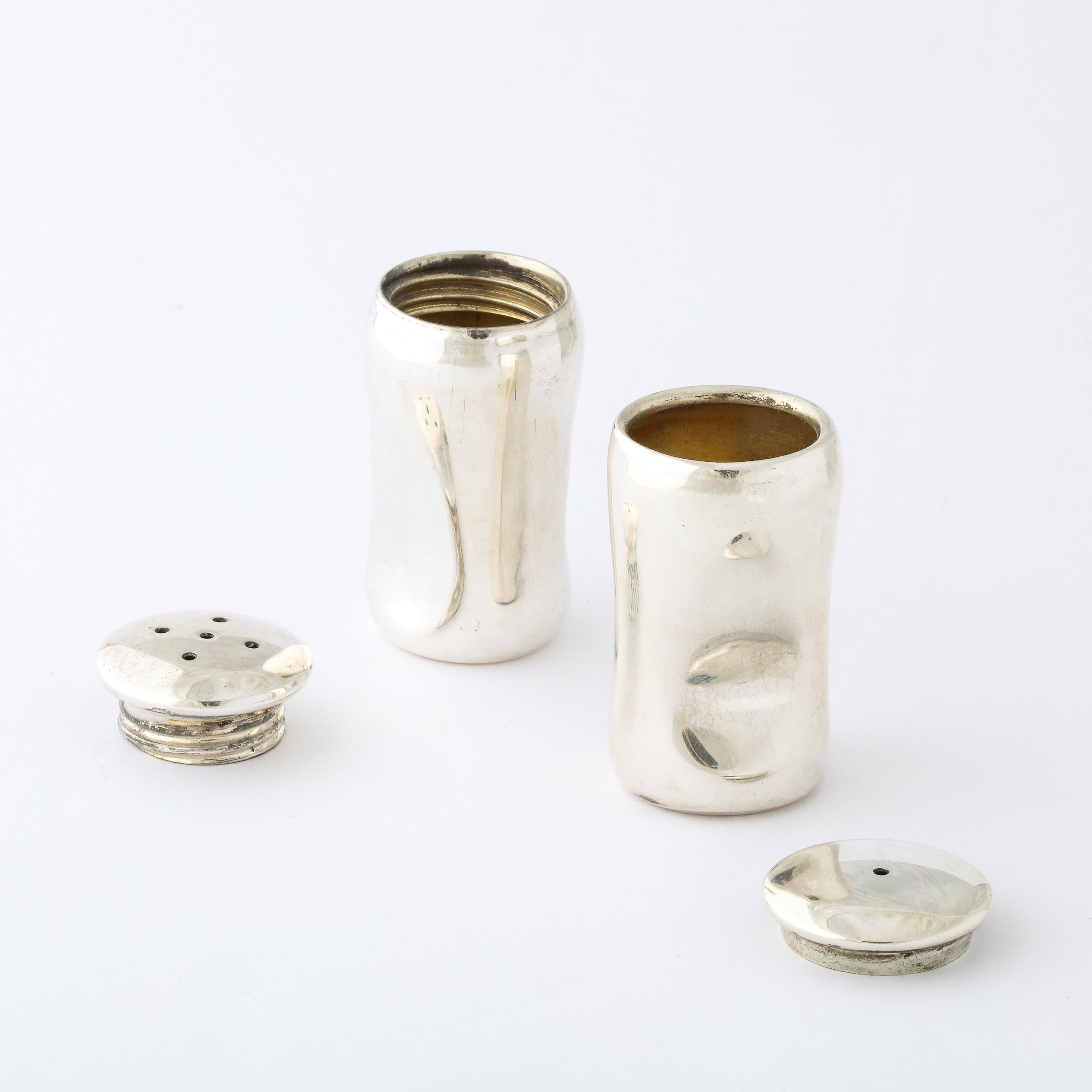 20th Century 'Thumb Print' Sterling Silver Salt & Pepper Shakers by Elsa Perretti for Tiffany