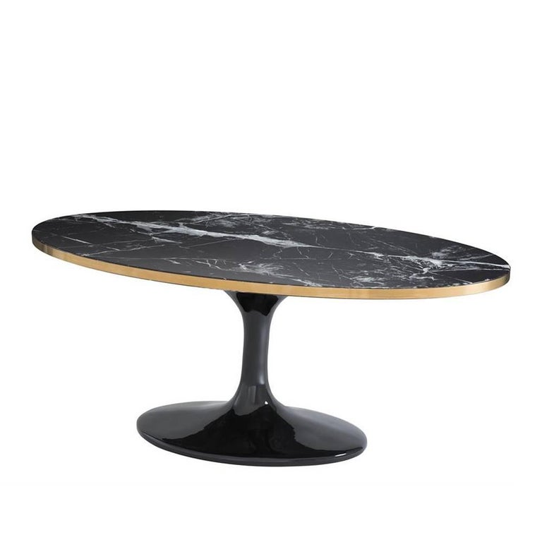 Thunder Oval Coffee Table With Resin Marble Top For At 1stdibs Chinese Thunder Oval Coffee Table With Resin Marble Top For