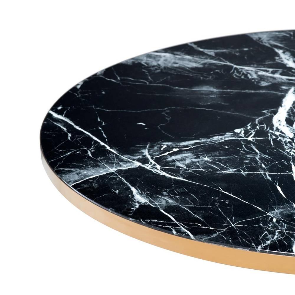 Cast Thunder Round Coffee Table with Resin Marble Top