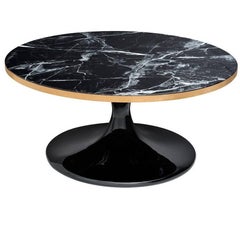 Thunder Round Coffee Table with Resin Marble Top