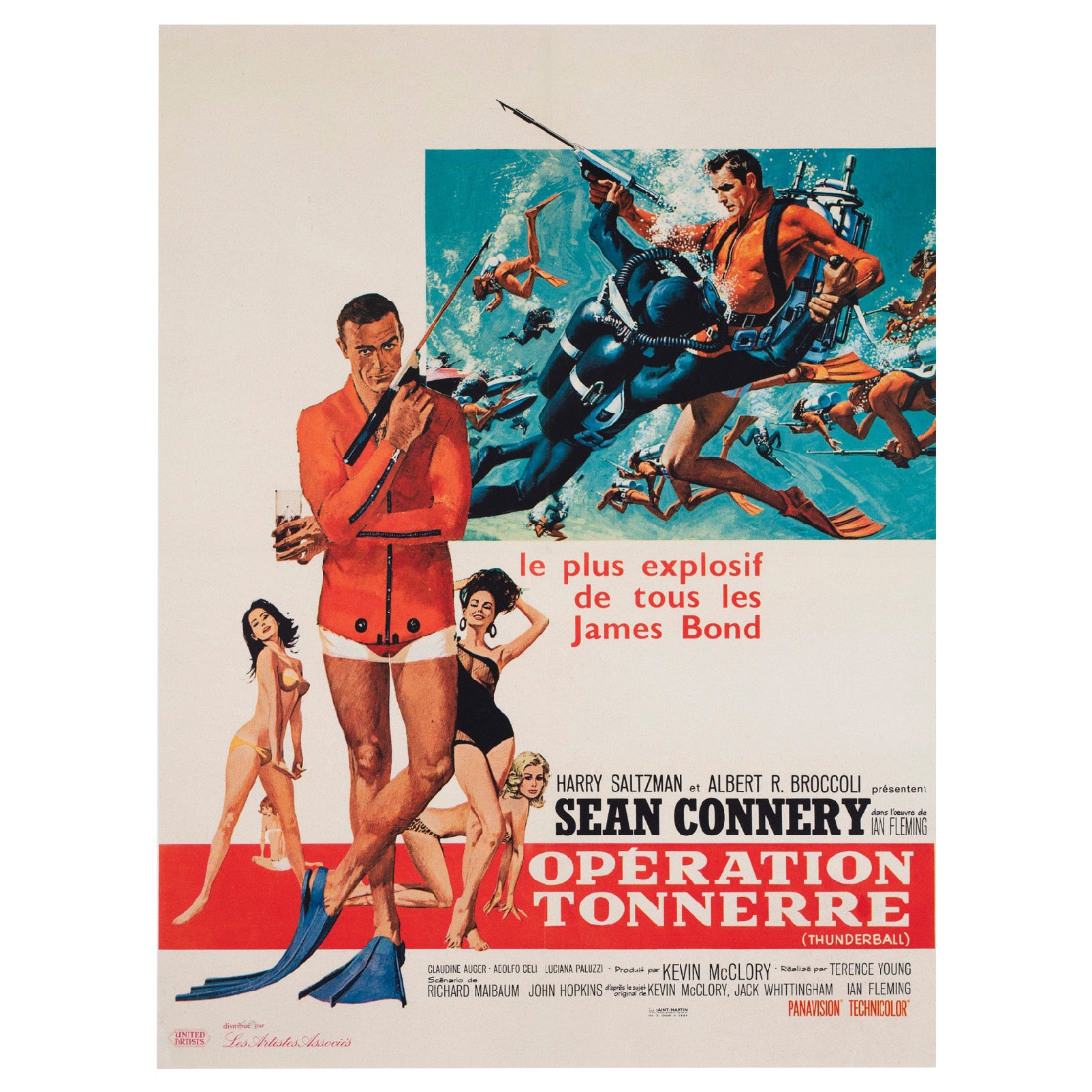 Poster del film Thunderball 1965 French Moyenne, Robert McGinnis e Frank McCarthy