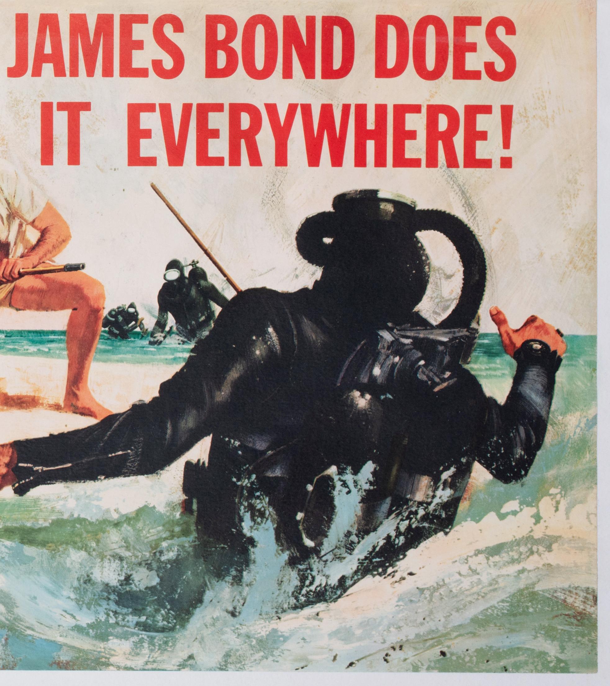 Thunderball 1965 UK Quad Advance Film Poster, Robert McGinnis & Frank McCarthy in vendita 2