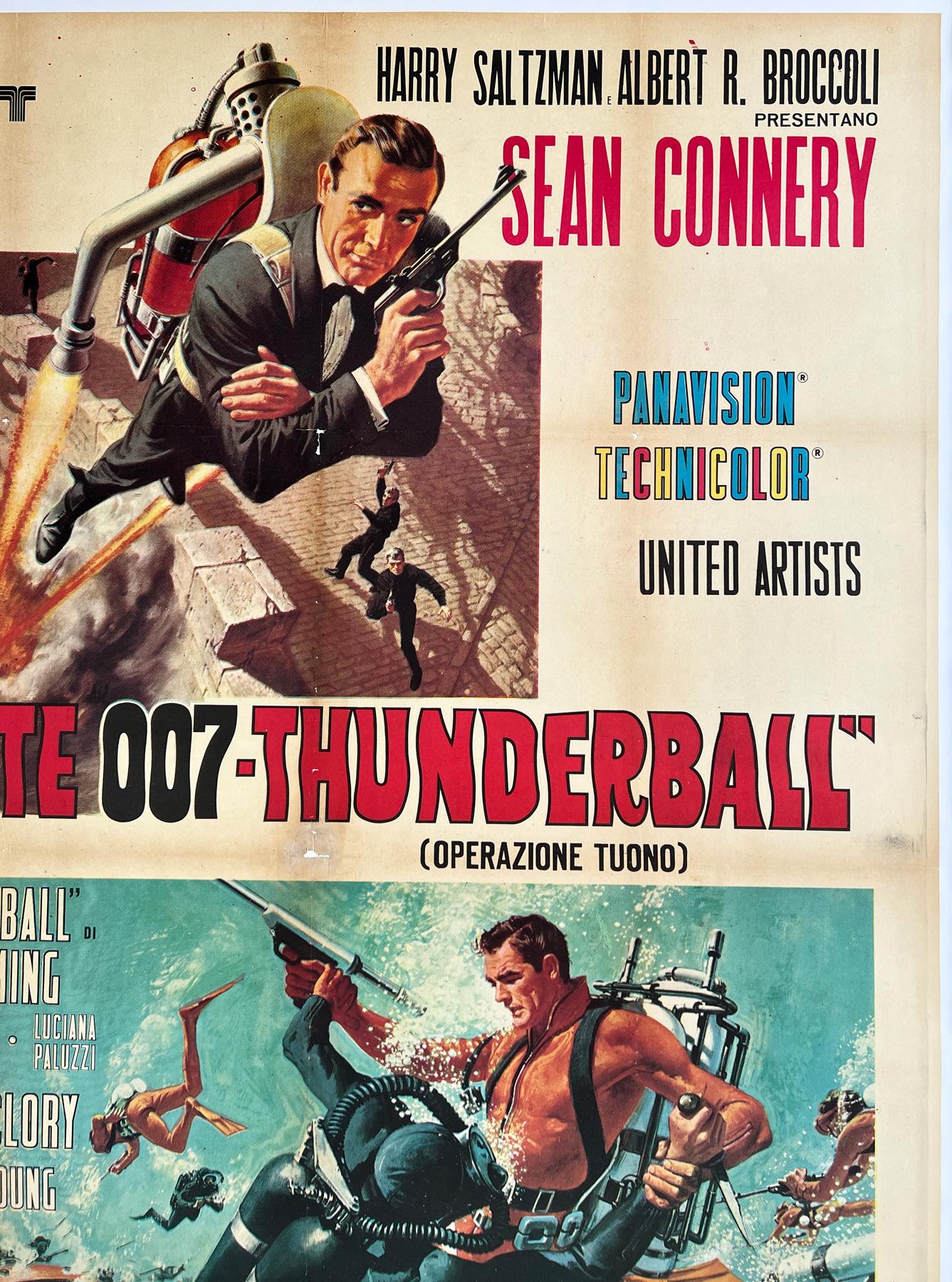 Thunderball 1970s Italian 2 Foglio Film Poster, McGinnis In Good Condition In Bath, Somerset