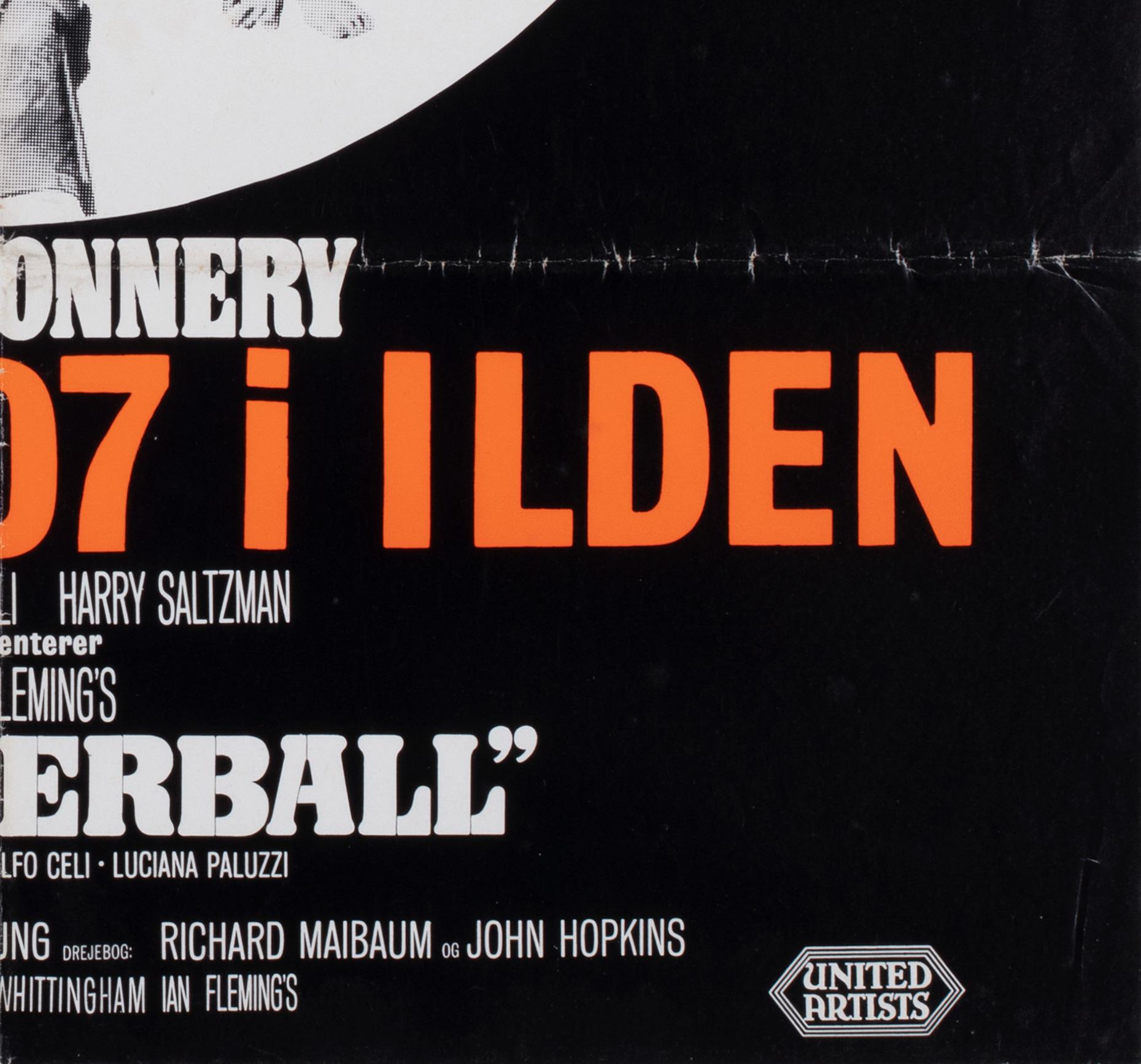 Thunderball R1960s Danish A1 Film Movie Poster, Robert McGinnis For Sale 3