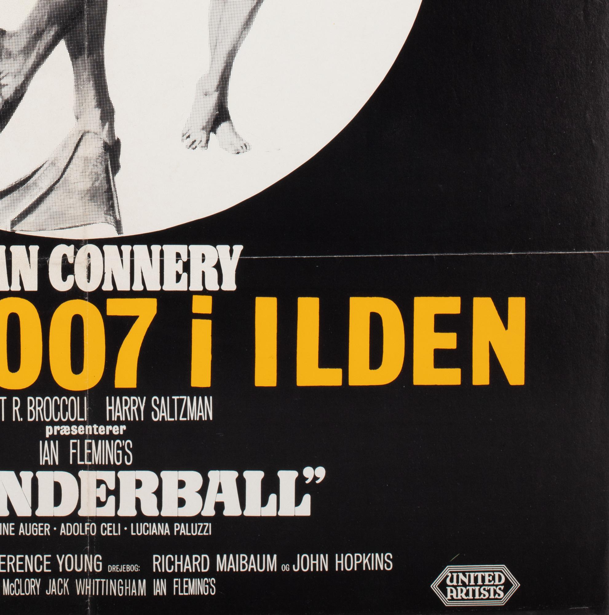 Thunderball R1972 Danish A1 Film Movie Poster, Robert McGinnis For Sale 3