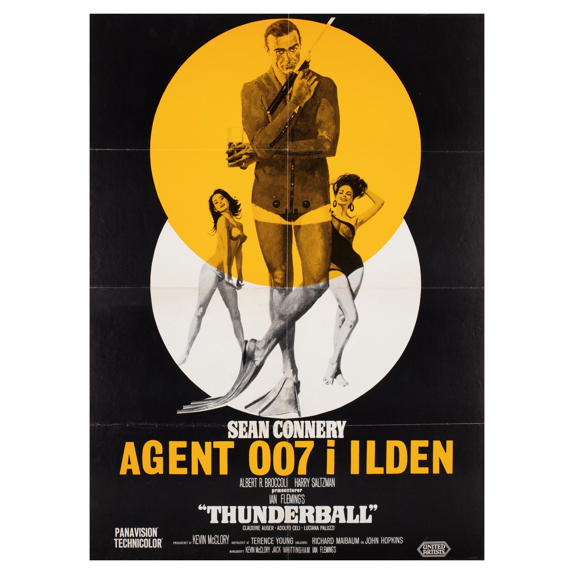 Thunderball R1972 Dänisches A1 Filmplakat, Robert McGinnis im Angebot