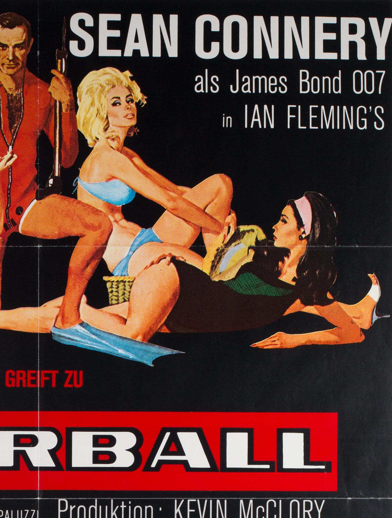 Thunderball R1980s German James Bond Film Poster, McGinnis & McCarthy In Good Condition In Bath, Somerset