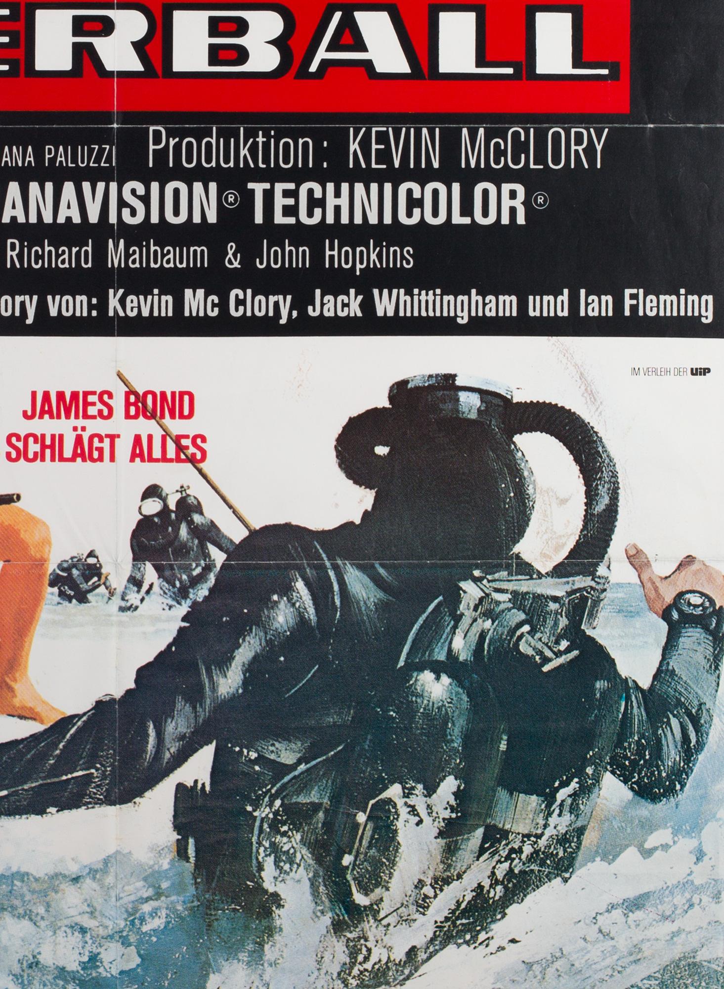 Paper Thunderball R1980s German James Bond Film Poster, McGinnis & McCarthy