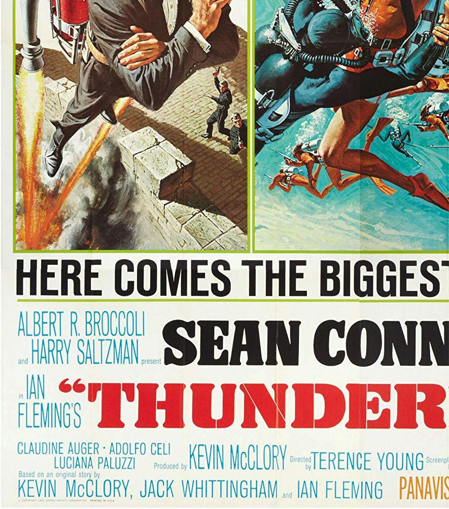 The stunning and very rare first-year-of-release 6 sheet for James Bond's Thunderball featuring the fabulous artwork by Robert McGinnis & Frank McCarthy.

Poster size is 81 x 81 inches. Will be sent folded. In excellent condition.