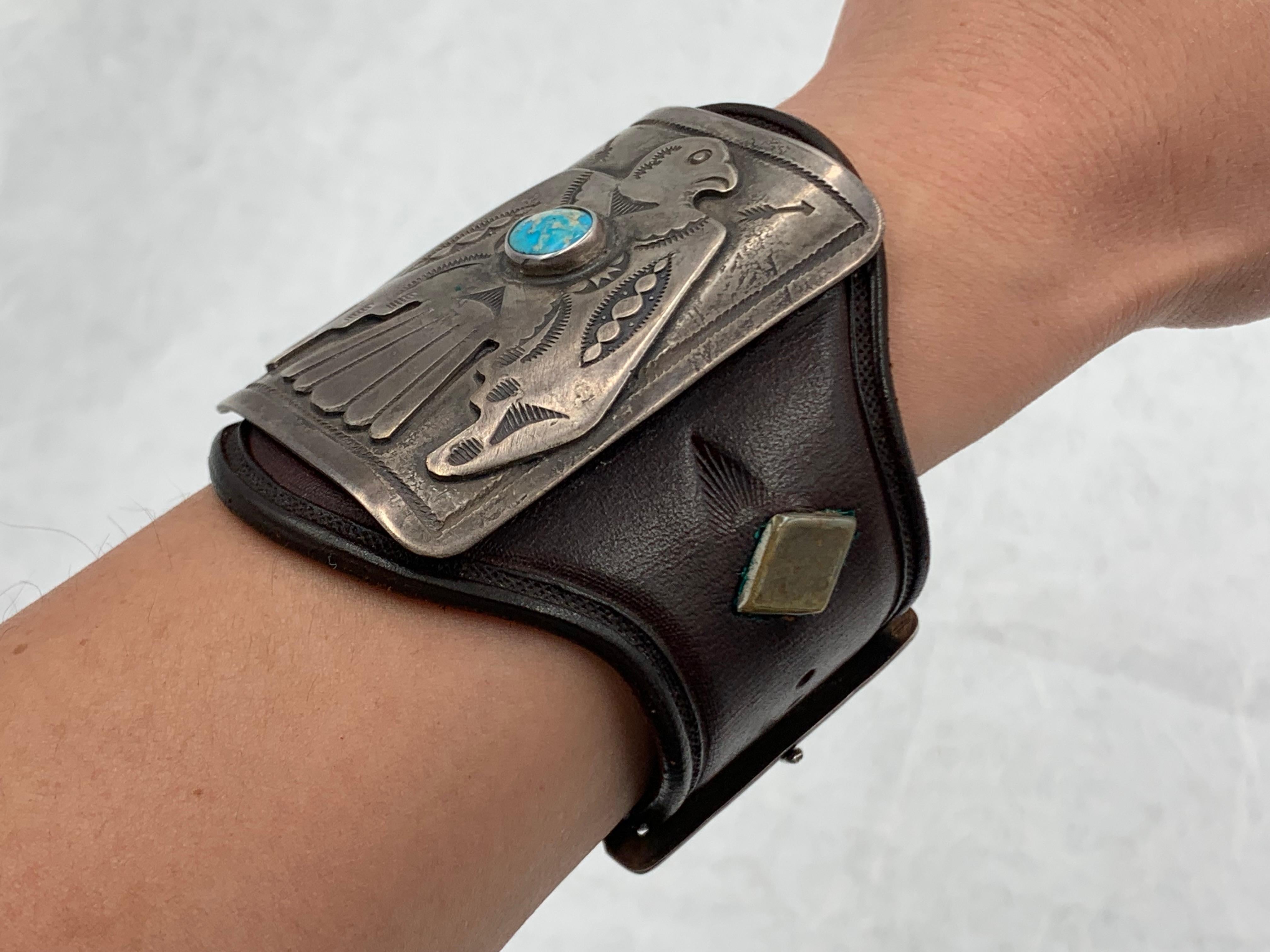 Thunderbird Leder-Manschettenknöpfe im Angebot 6