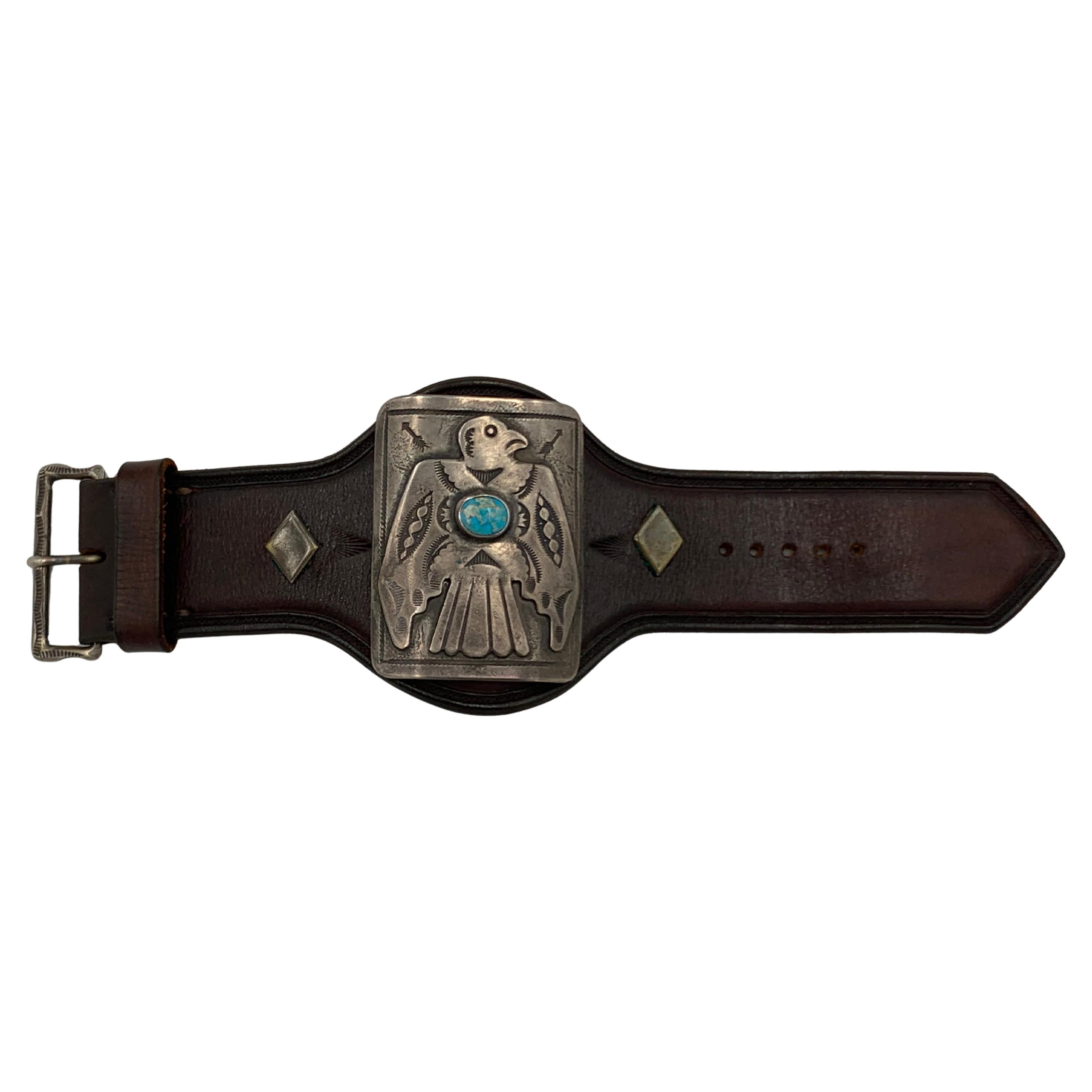 Thunderbird Leder-Manschettenknöpfe im Angebot 2