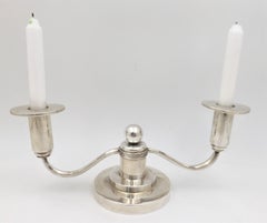 Pareja de candelabros noruegos Thune de 2 luces Estilo Jensen Moderno de mediados de siglo