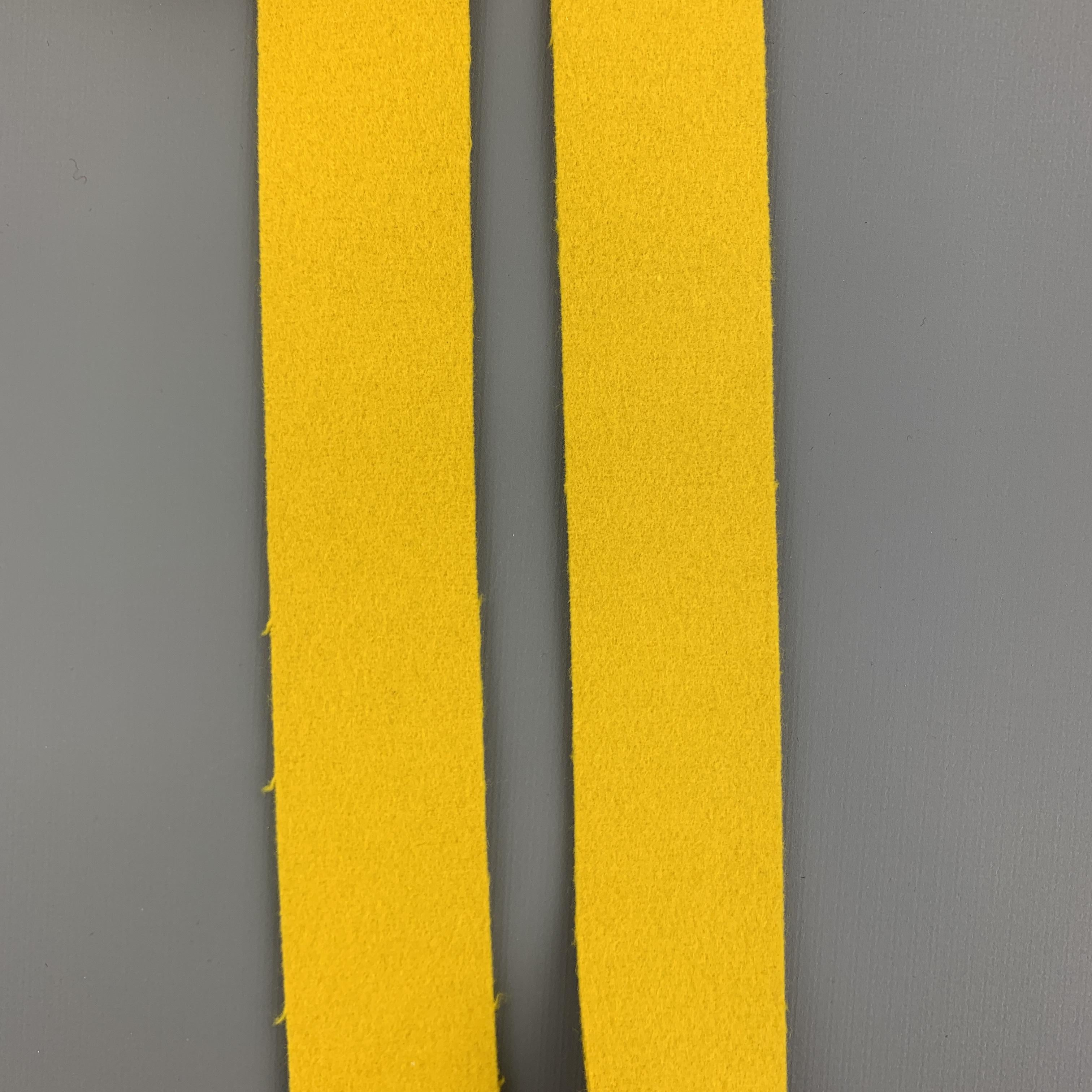 THURSTON LONDON Solid Yellow Wool Suspenders In Excellent Condition In San Francisco, CA