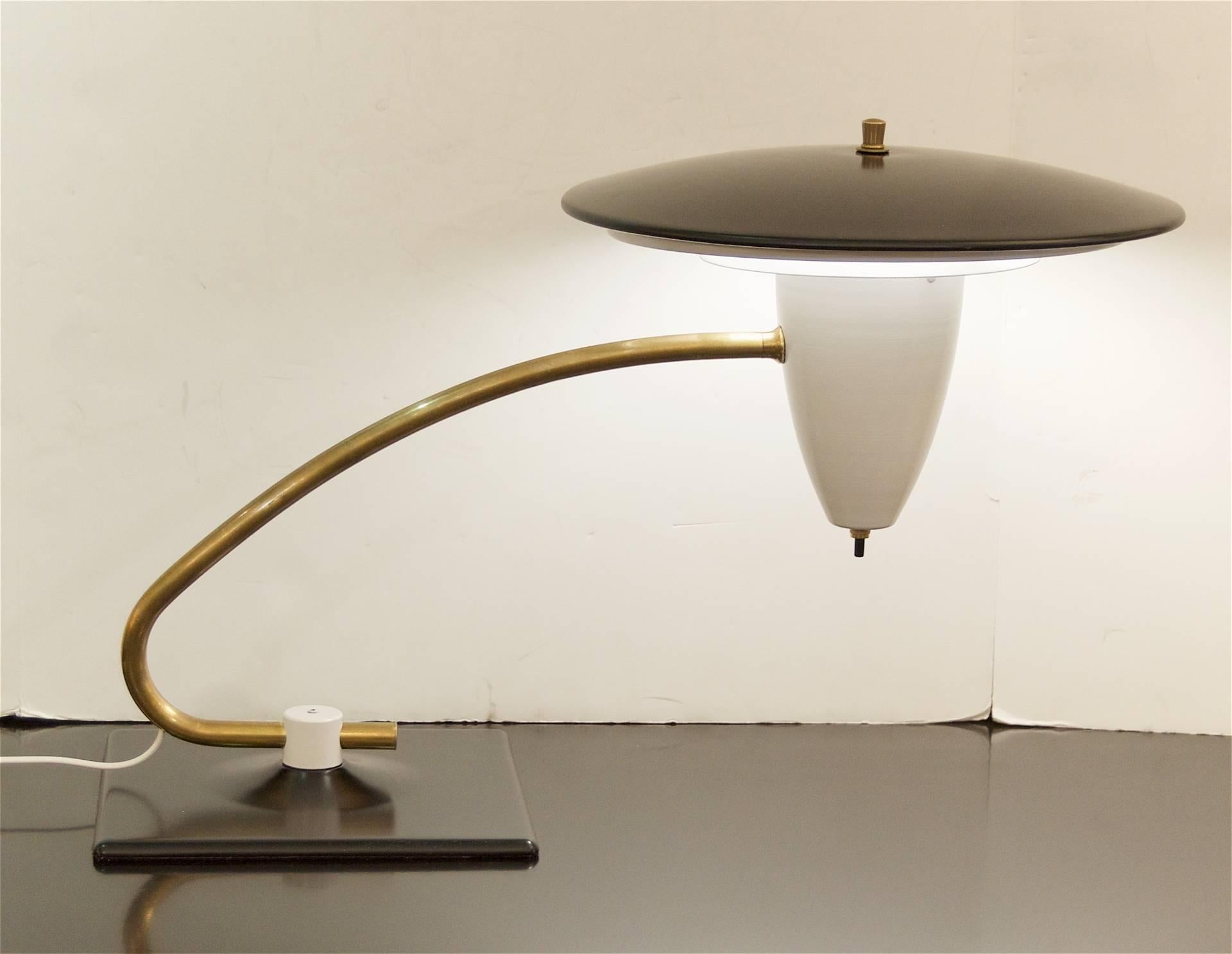 Mid-Century Modern Thurston Style Flying Disc Swivel Desk Lamp