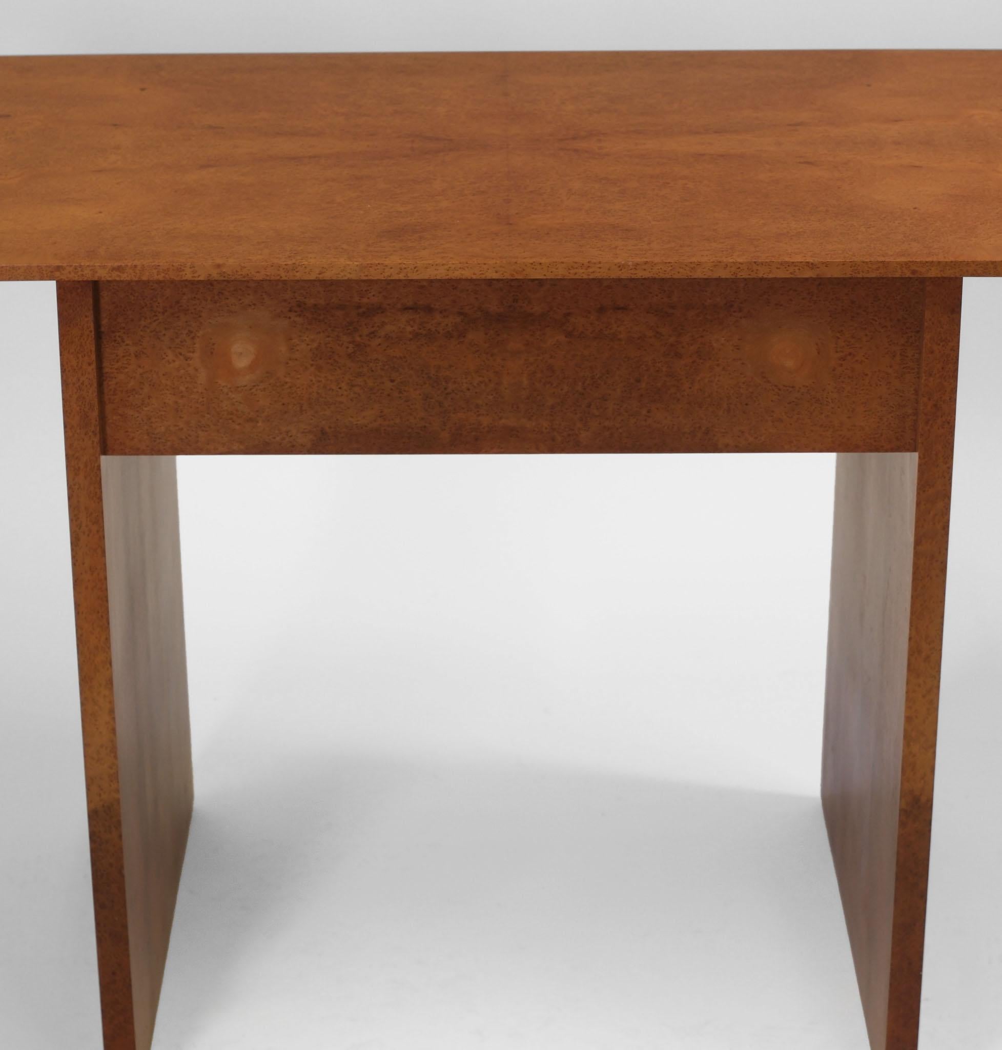 Thuya Burl Console Desk Table & Mirror By John Coleman Minimalist 1993 5