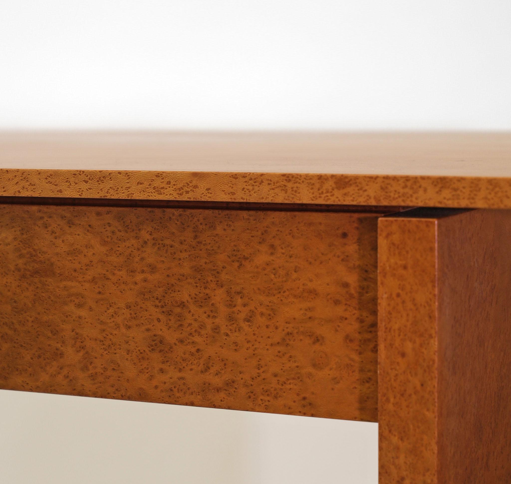 Thuya Burl Console Desk Table & Mirror By John Coleman Minimalist 1993 8