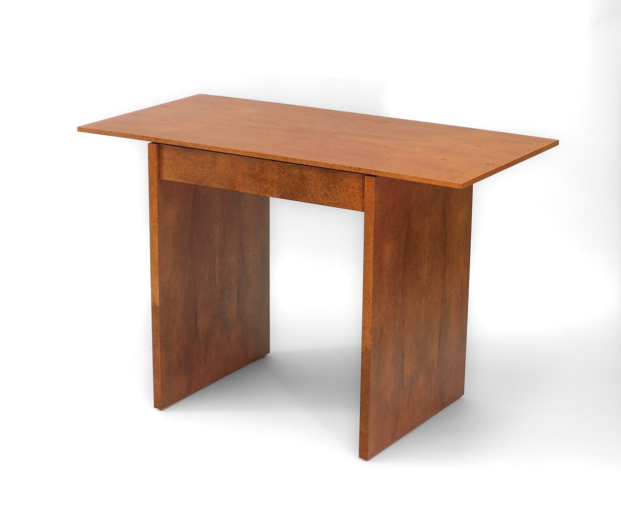Thuya Burl Console Desk Table & Mirror By John Coleman Minimalist 1993 9