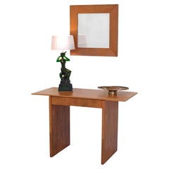 Thuya Burl Console Desk Table & Mirror By John Coleman Minimalist 1993