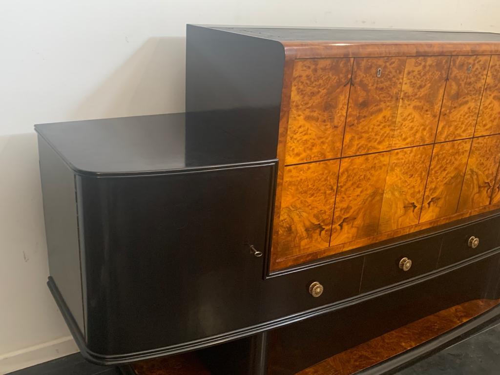 Thuya Burl Sideboard with Ebonized Body, 1930s In Good Condition For Sale In Montelabbate, PU
