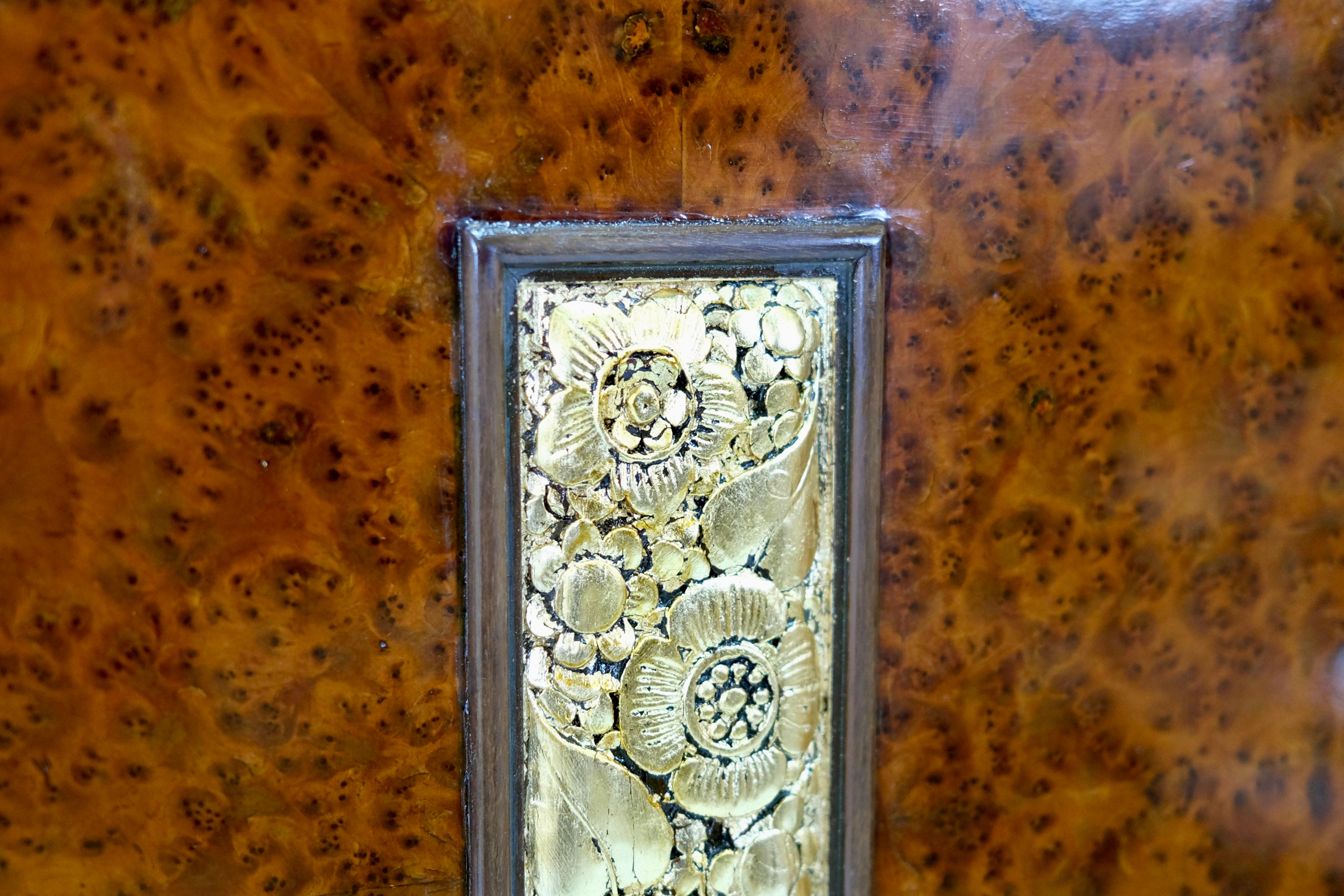 Plated Thuya Handpolished Sideboard from Paul Follot Early Art Deco France circa 1925  