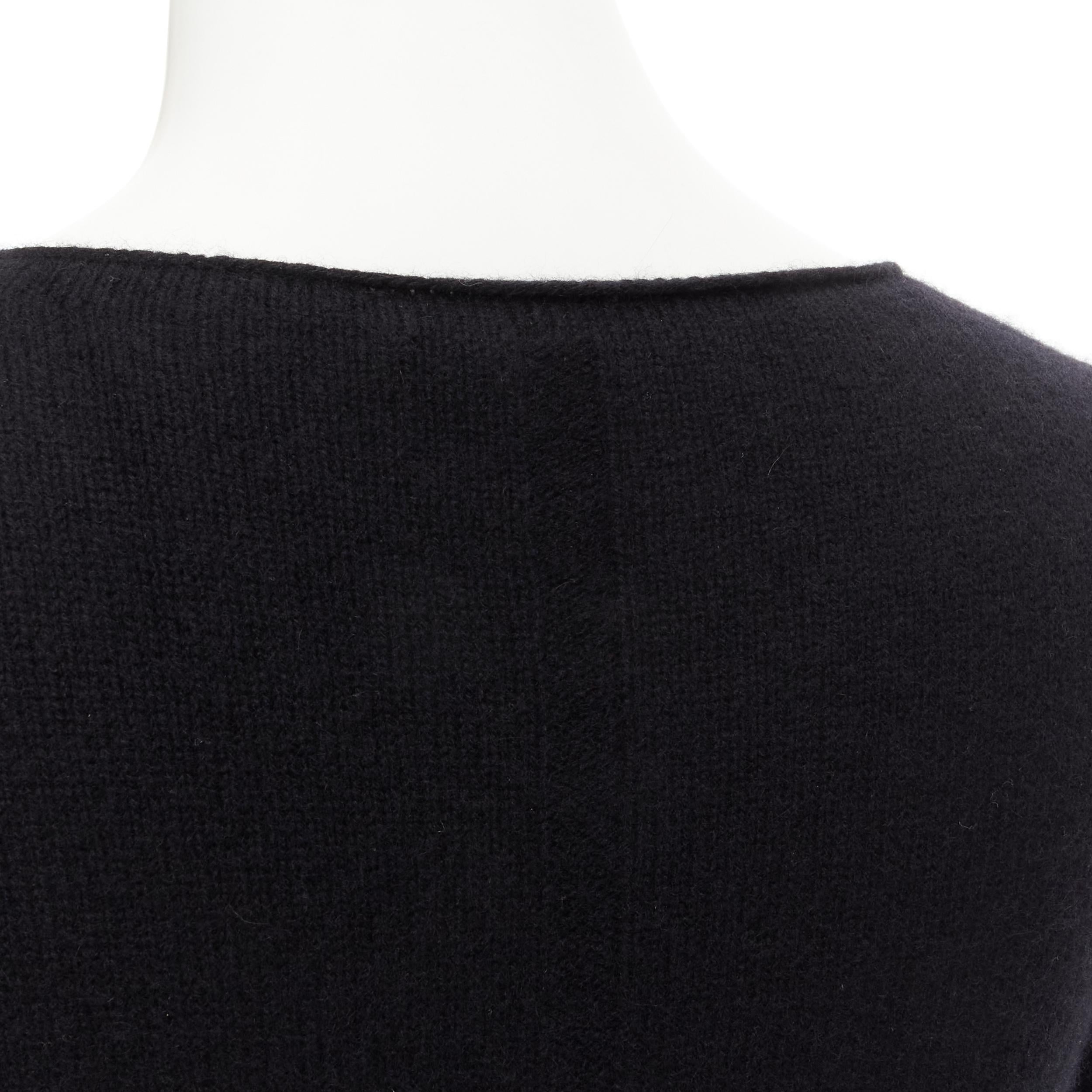 THW ROW black round neck short sleeve flared tunic sweater top XS In Excellent Condition For Sale In Hong Kong, NT