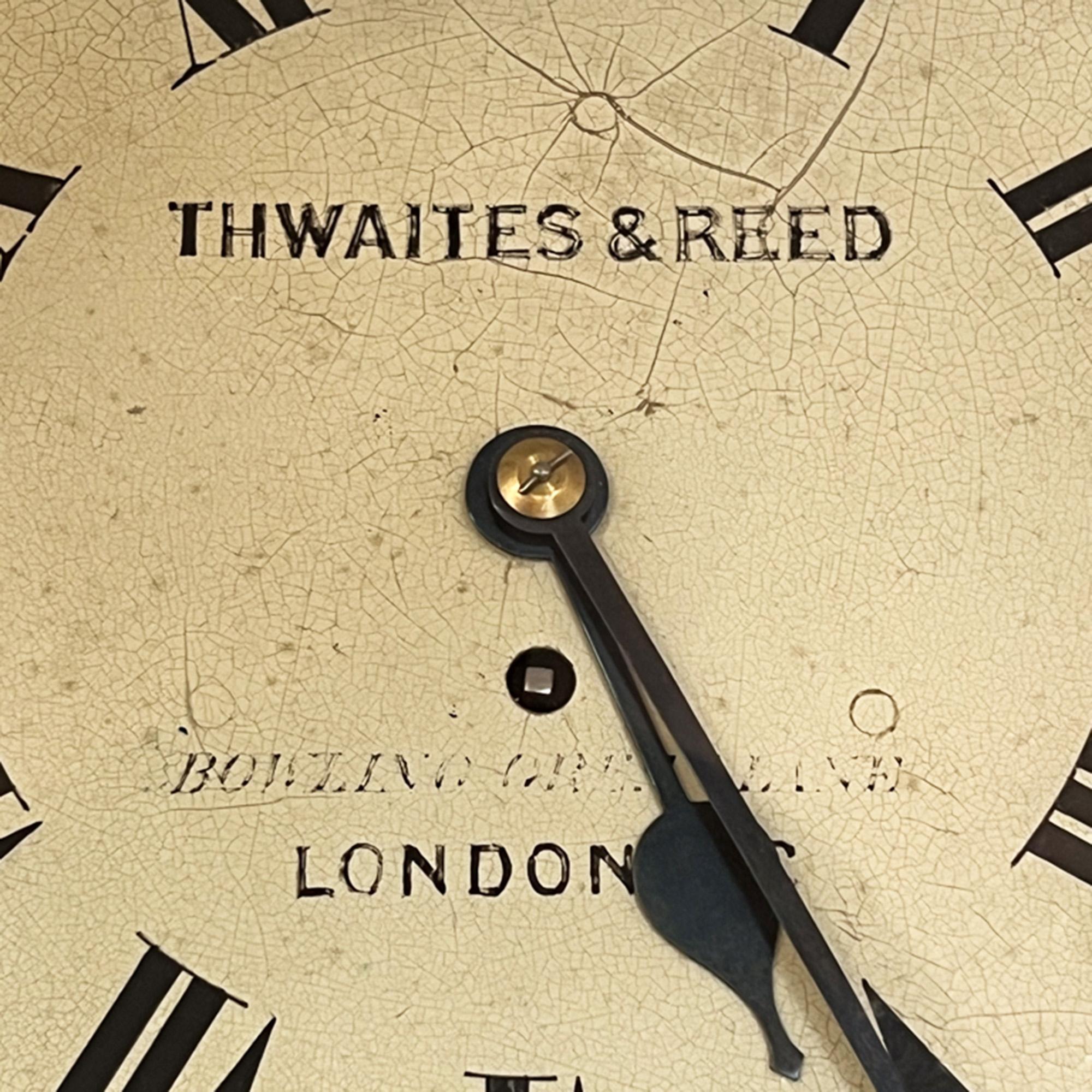 Hand-Crafted Thwaites and Reed 19th Century Wall Clock For Sale