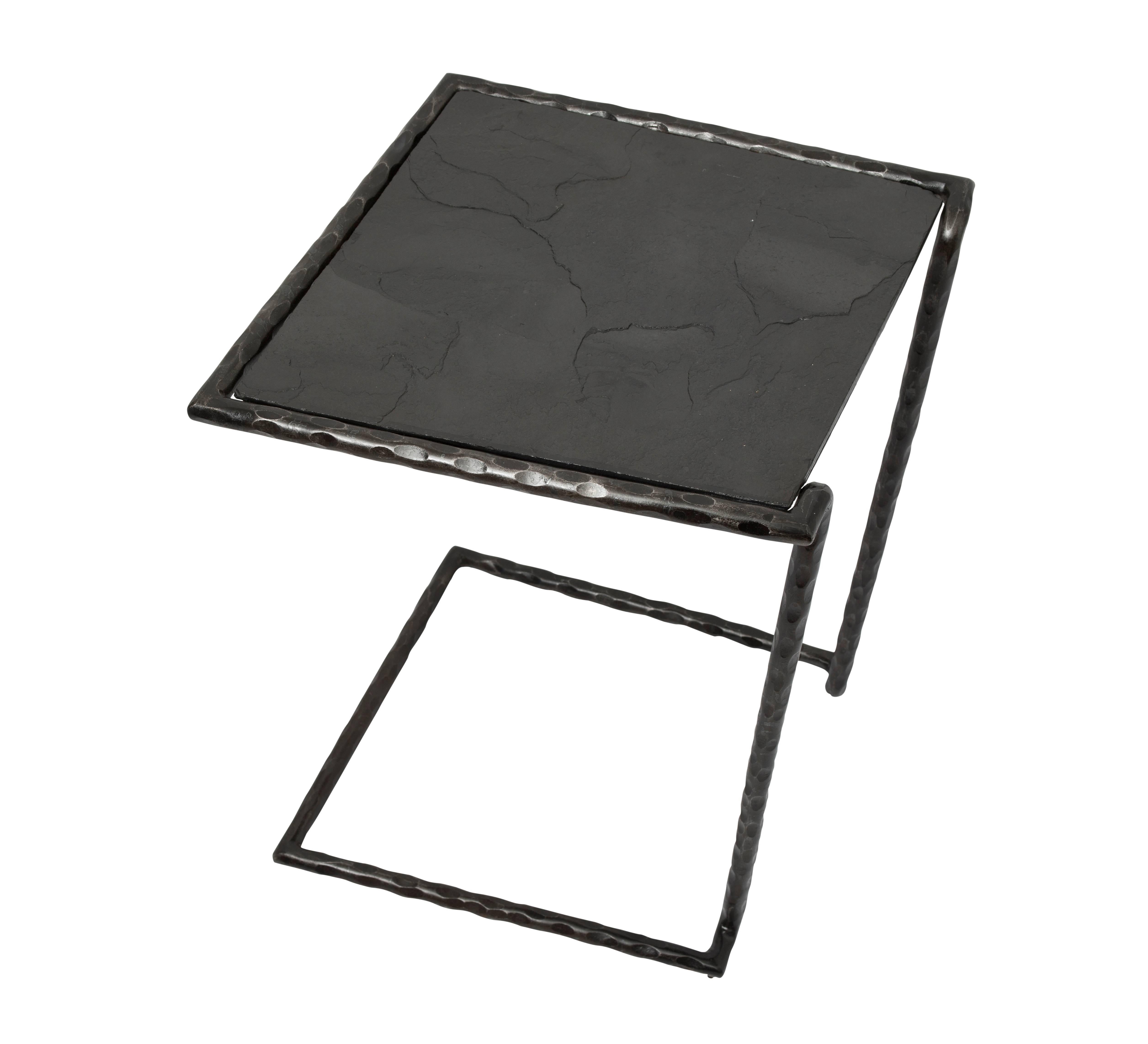 Modern Tiago Square Side Table 'with No Parallel Lines' Designed by Solving Spaces For Sale