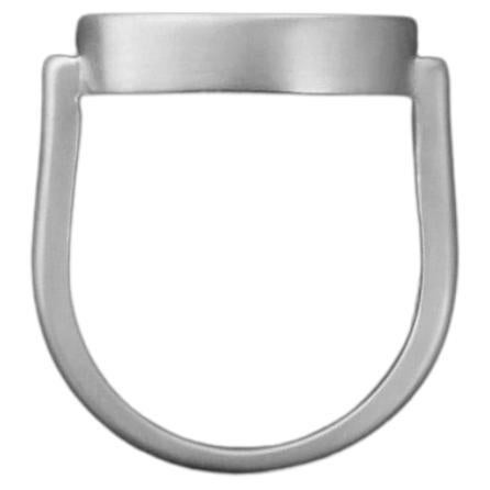 Tiana Marie Combes White Gold Oval Stirrup Signet Ring For Sale