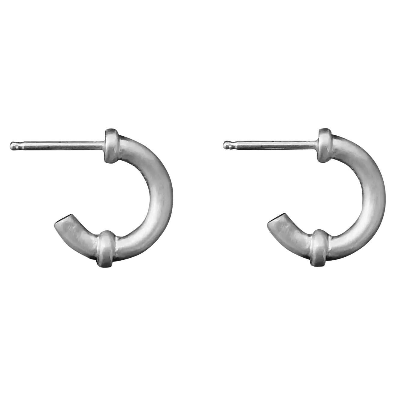 Tiana Marie Combes White Gold Roman Hoop Earrings