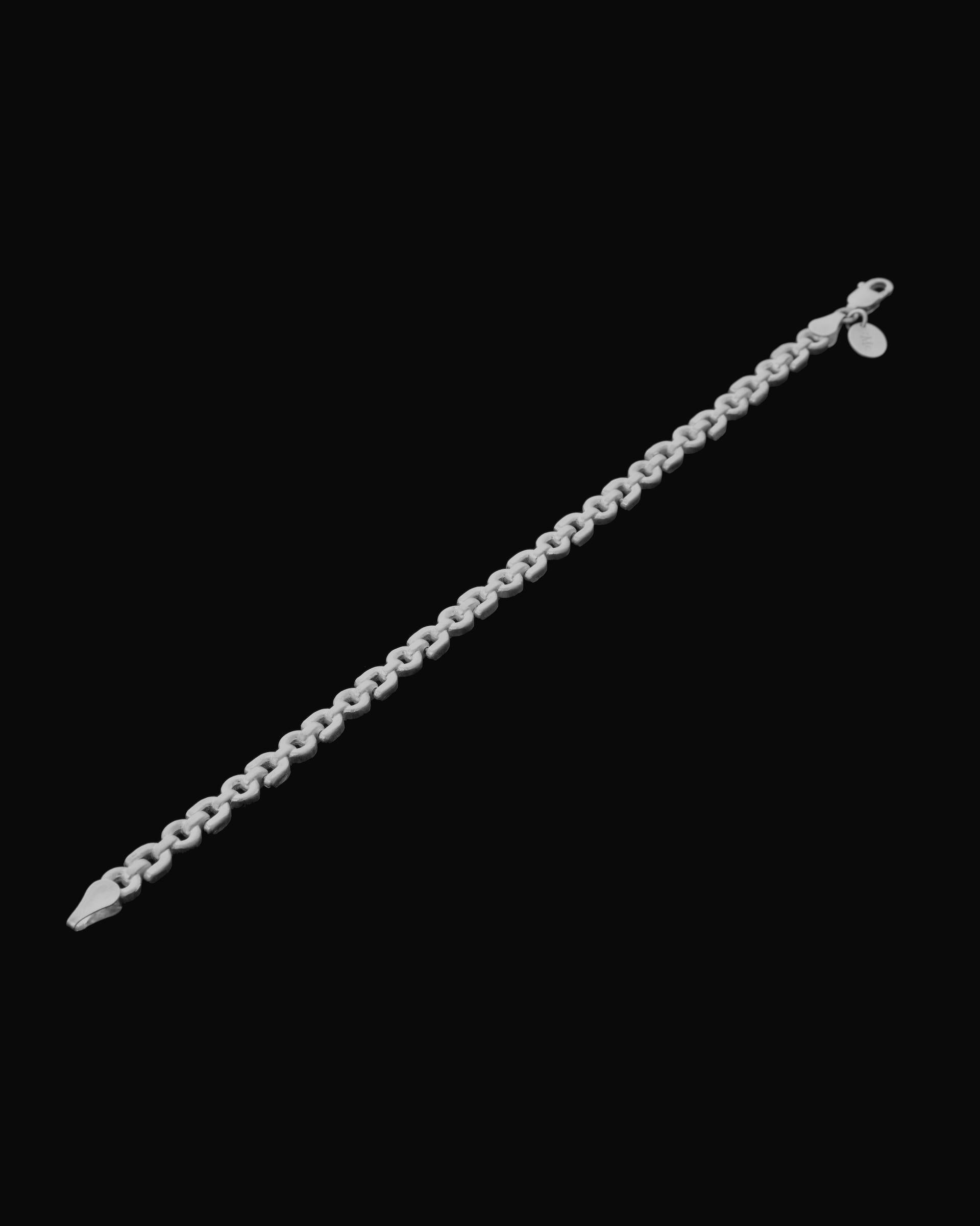 Artisan Tiana Marie Combes White Gold Solid Equestrian Chain Link Anklet For Sale