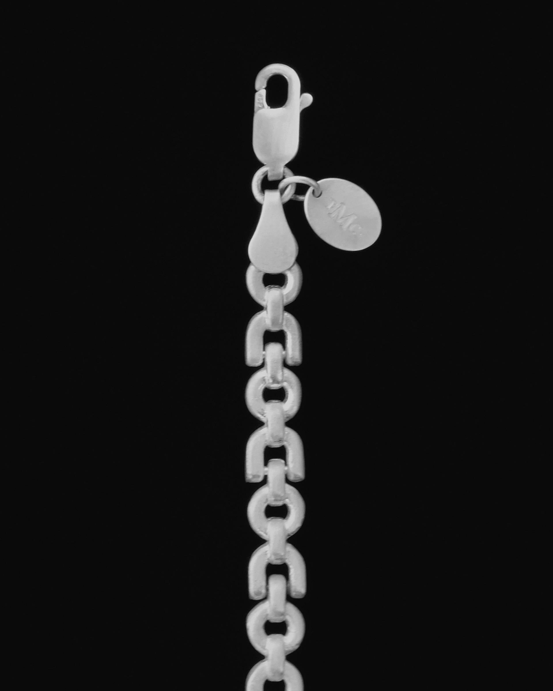 Tiana Marie Combes White Gold Solid Equestrian Chain Link Anklet In New Condition For Sale In Los Angeles, CA