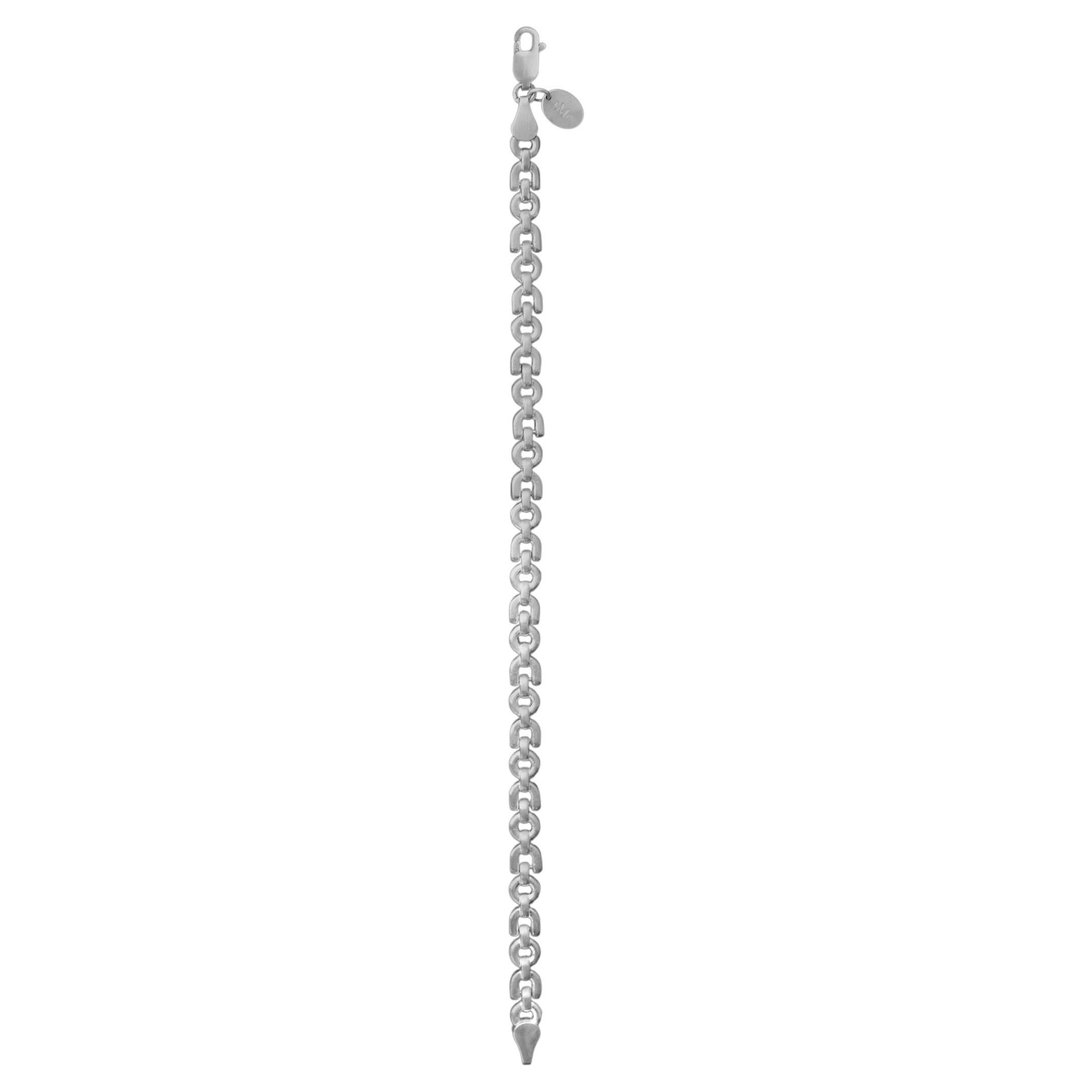 Tiana Marie Combes White Gold Solid Equestrian Chain Link Bracelet For Sale