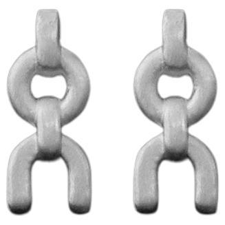 Tiana Marie Combes White Gold Solid Equestrian Chain Link Stud Earrings For Sale