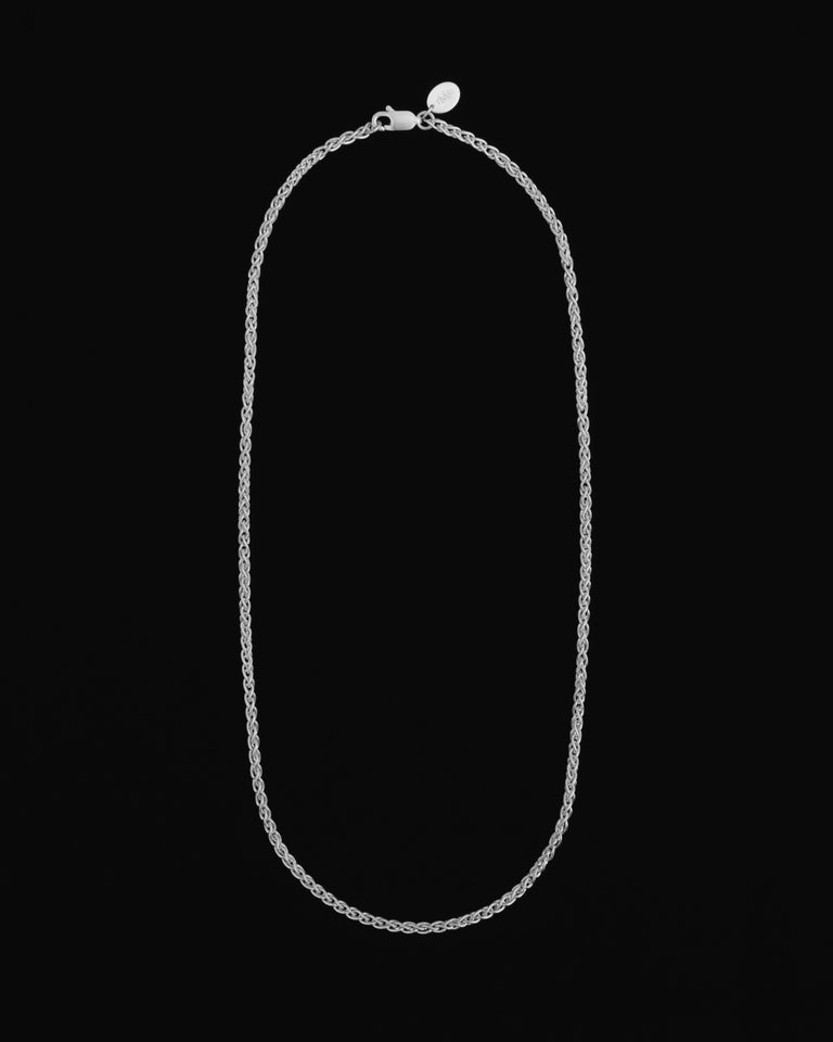 Tiana Marie Combes White Gold Woven Chain Necklace For Sale at 1stDibs