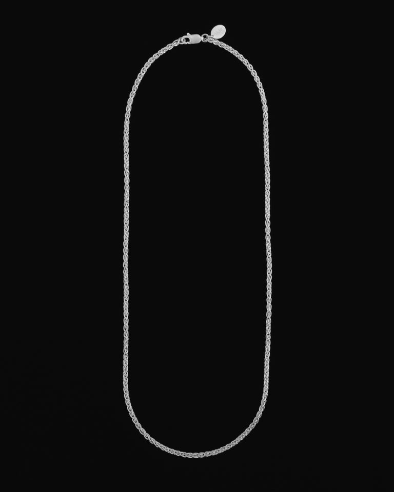 Tiana Marie Combes White Gold Woven Chain Necklace For Sale at 1stDibs