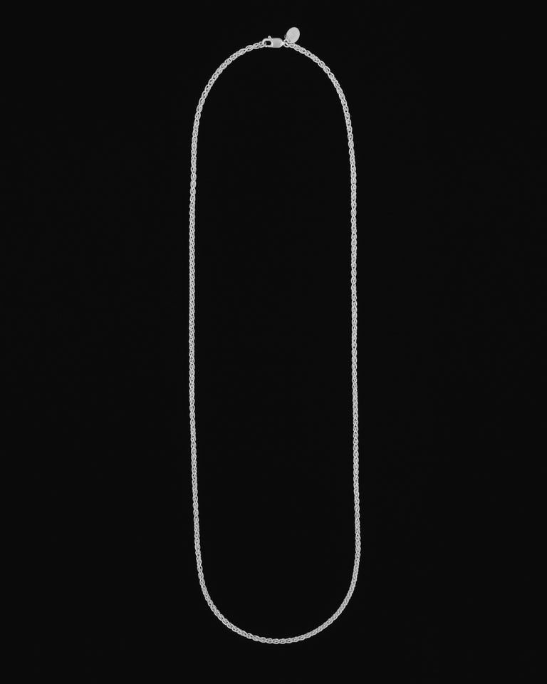 Tiana Marie Combes White Gold Woven Chain Necklace For Sale at 1stDibs