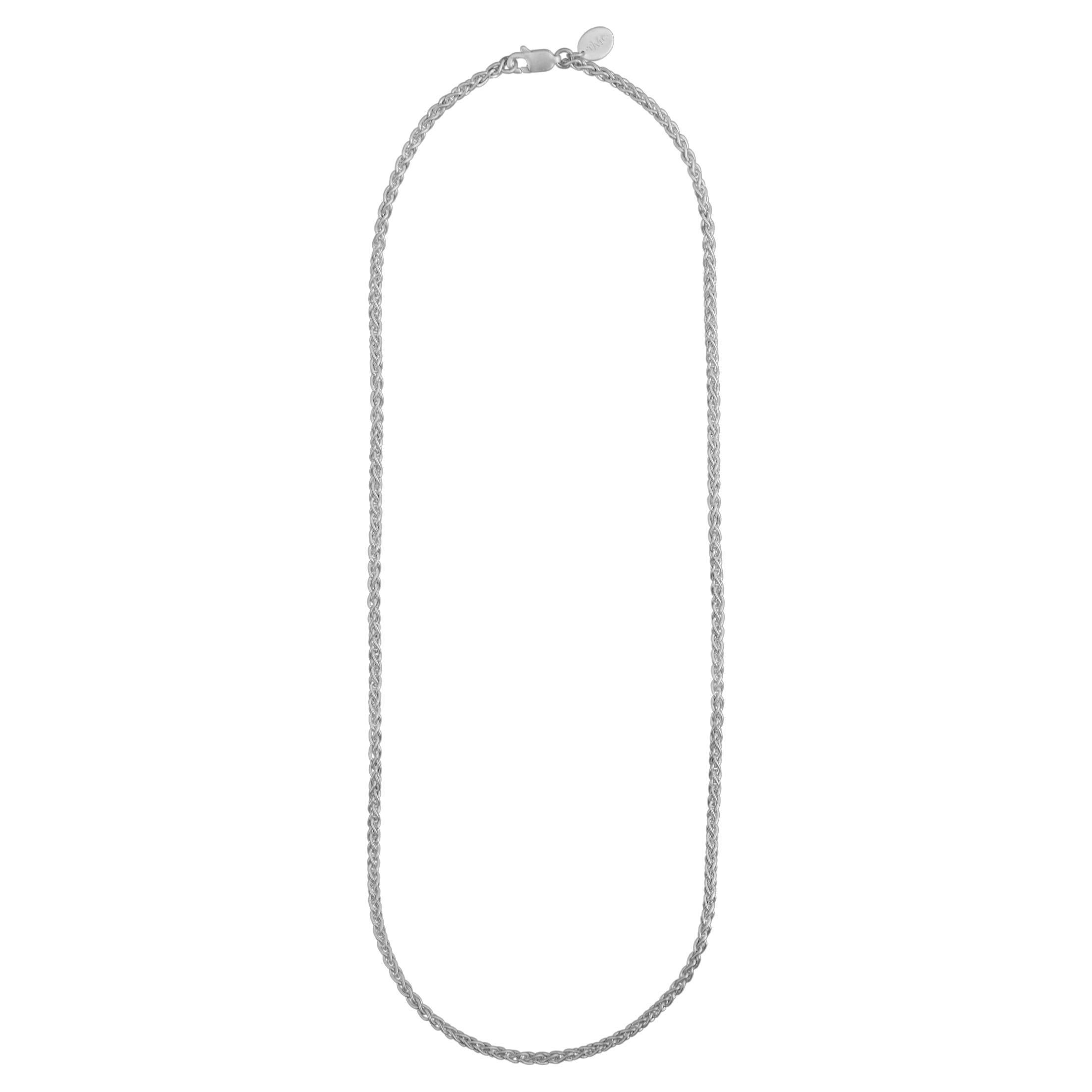 Tiana Marie Combes White Gold Woven Chain Necklace For Sale