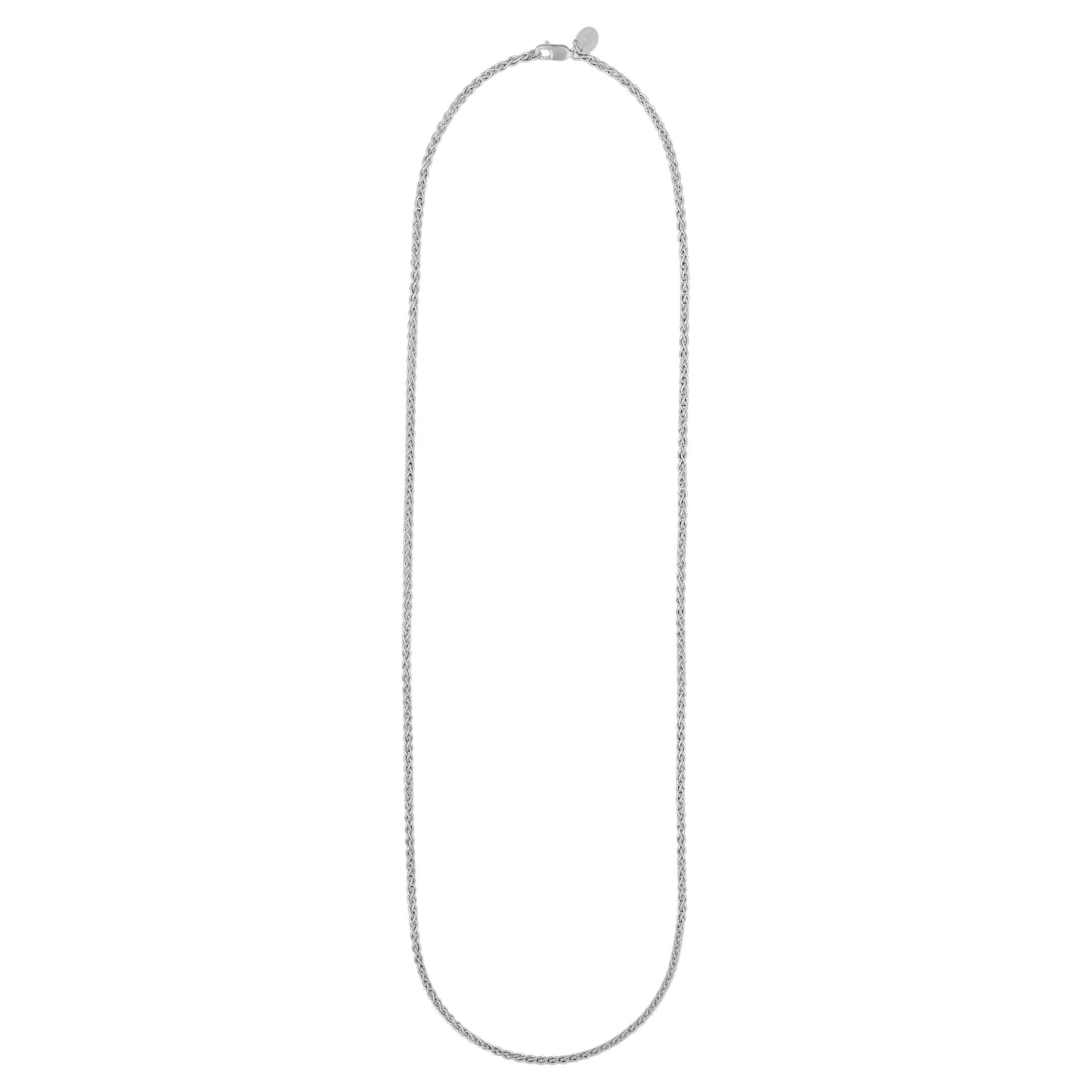 Tiana Marie Combes White Gold Woven Chain Necklace For Sale