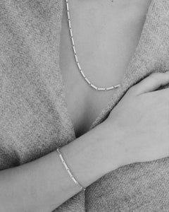 Tiana Marie Combes Yellow Gold Rectangular Bar Link Extended Chain Necklace