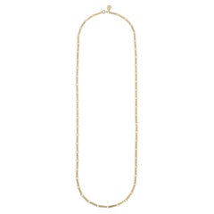 Tiana Marie Combes Yellow Gold Rectangular Bar Link Extended Chain Necklace