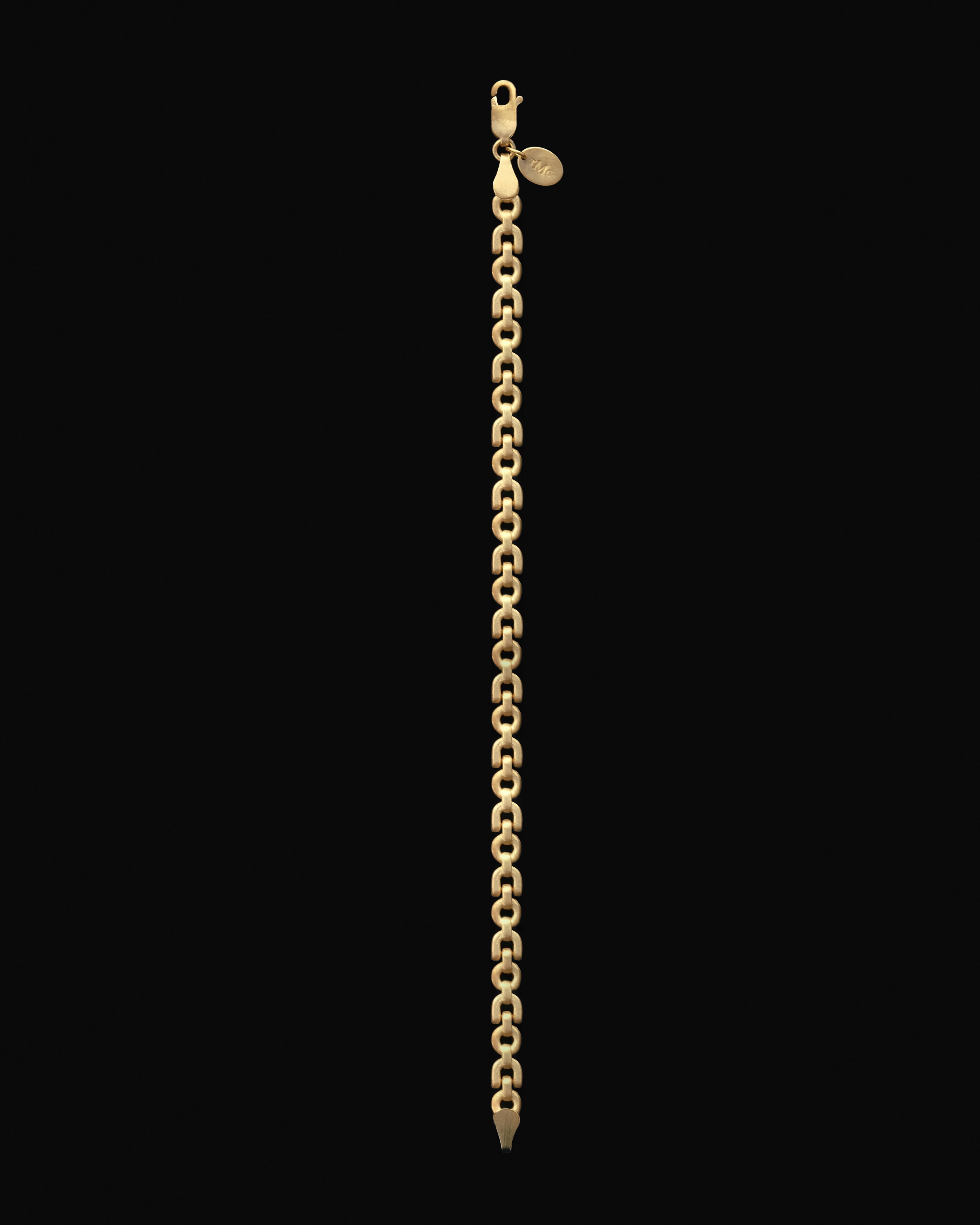 Artisan Tiana Marie Combes Yellow Gold Solid Equestrian Chain Link Anklet For Sale